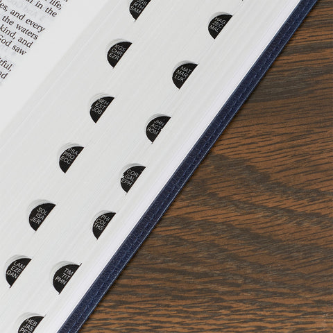 Blue Faux Leather Large Print Thinline King James Version Bible with Thumb Index
