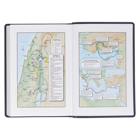 Blue Faux Leather Large Print Thinline King James Version Bible with Thumb Index