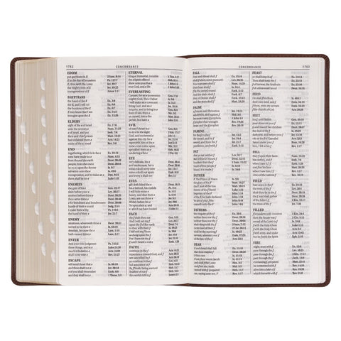 Medium Brown Ivy Faux Leather Giant Print Standard-size Bible with Thumb Index