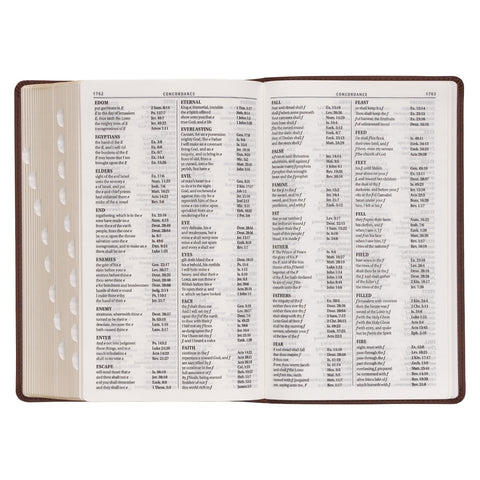 Medium Brown Ivy Faux Leather Giant Print Standard-size Bible with Thumb Index