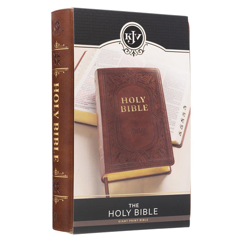 Medium Brown Ivy Faux Leather Giant Print Standard-size Bible with Thumb Index