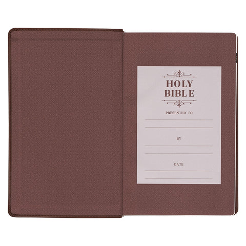 Medium Brown Ivy Faux Leather Giant Print Standard-size Bible with Thumb Index