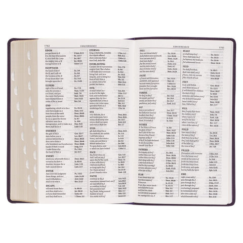 Purple Floral Faux Leather Giant Print Standard-size King James Version Bible with Thumb Index