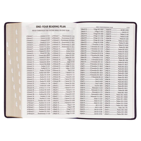 Purple Floral Faux Leather Giant Print Standard-size King James Version Bible with Thumb Index