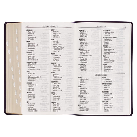 Purple Floral Faux Leather Giant Print Standard-size King James Version Bible with Thumb Index