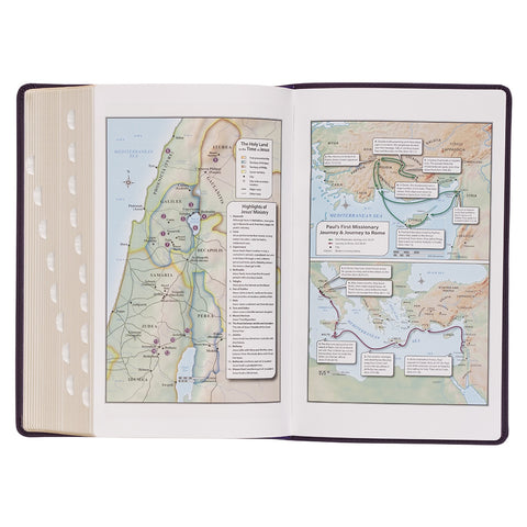 Purple Floral Faux Leather Giant Print Standard-size King James Version Bible with Thumb Index