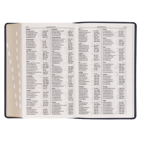 Dark Blue Faux Leather Giant Print Standard-size King James Version Bible with Thumb Index
