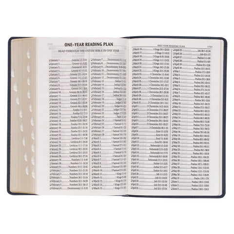 Dark Blue Faux Leather Giant Print Standard-size King James Version Bible with Thumb Index