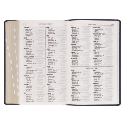 Dark Blue Faux Leather Giant Print Standard-size King James Version Bible with Thumb Index