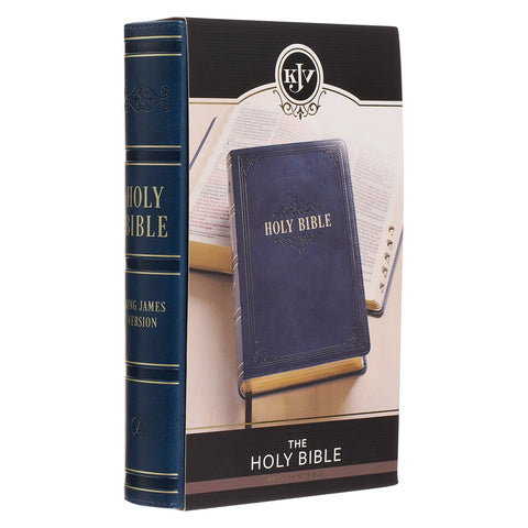 Dark Blue Faux Leather Giant Print Standard-size King James Version Bible with Thumb Index