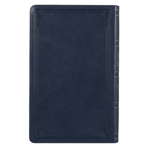 Dark Blue Faux Leather Giant Print Standard-size King James Version Bible with Thumb Index