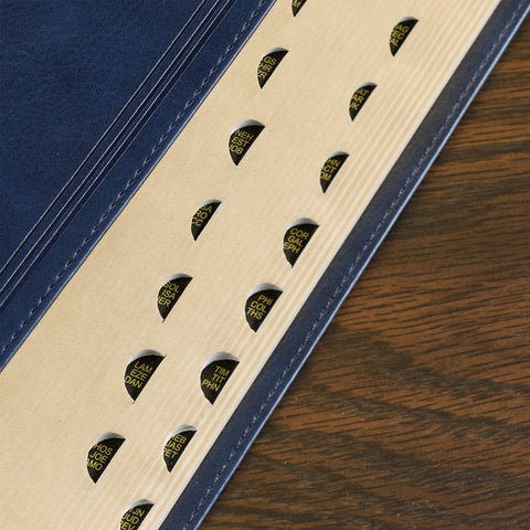 Dark Blue Faux Leather Giant Print Standard-size King James Version Bible with Thumb Index