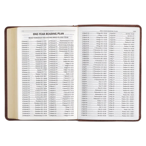Chestnut Brown Faux Leather Compact King James Version Bible