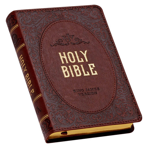 Chestnut Brown Faux Leather Compact King James Version Bible