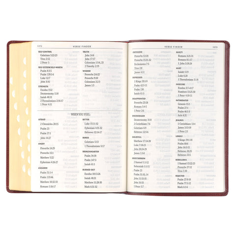 Burgundy Faux Leather Full-size Giant Print King James Version Bible with Thumb Index