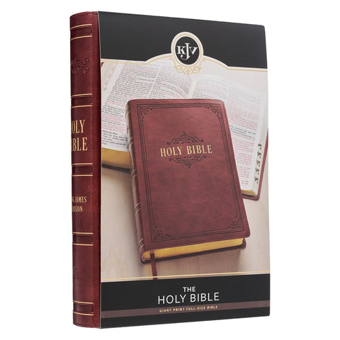 Burgundy Faux Leather Full-size Giant Print King James Version Bible with Thumb Index