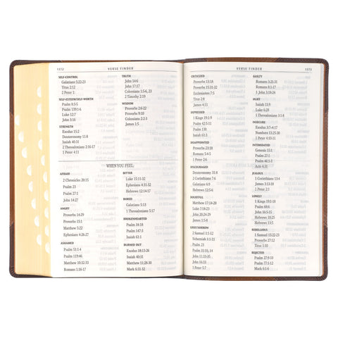 Two-tone Brown Faux Leather Giant Print Full-size King James Version Bible with Thumb Index