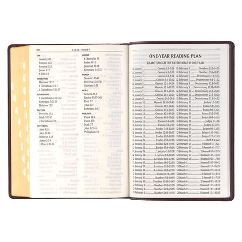Antiqued Dark Brown Faux Leather Giant Print Full-size King James Version Bible with Thumb Index