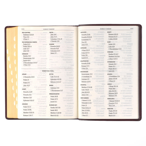 Antiqued Dark Brown Faux Leather Giant Print Full-size King James Version Bible with Thumb Index
