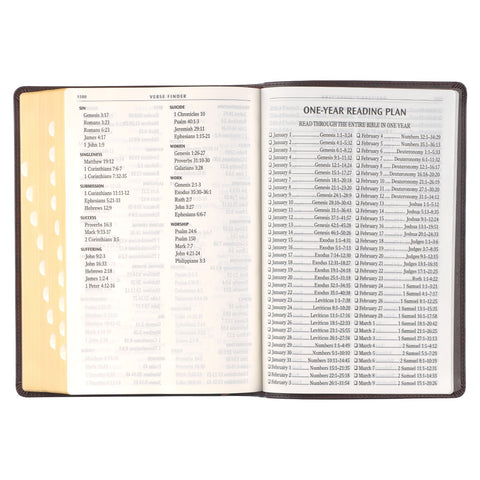 Espresso Brown Faux Leather Giant Print Full-size King James Version Bible with Thumb Index