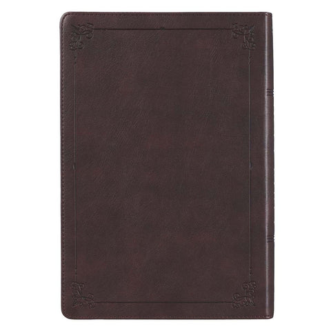 Espresso Brown Faux Leather Giant Print Full-size King James Version Bible with Thumb Index