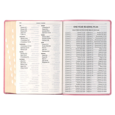 Pink Faux Leather Giant Print Full-size King James Version Bible with Thumb-index