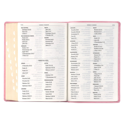 Pink Faux Leather Giant Print Full-size King James Version Bible with Thumb-index