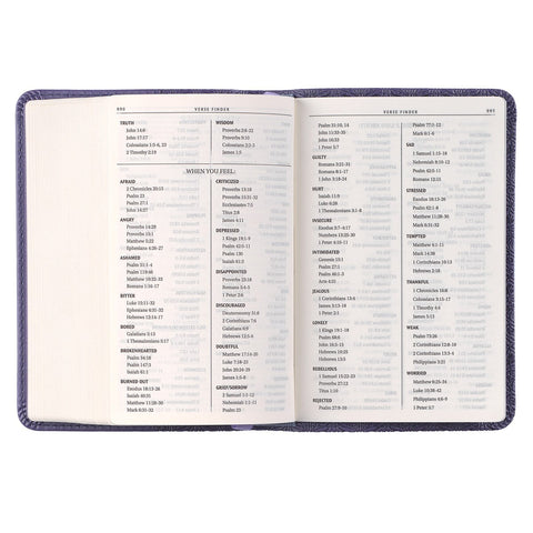 Purple Faux Leather King James Version Mini Pocket Bible