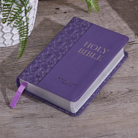 Purple Faux Leather King James Version Mini Pocket Bible