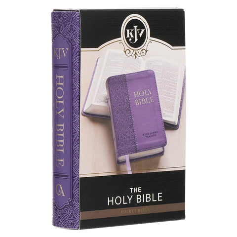 Purple Faux Leather King James Version Mini Pocket Bible