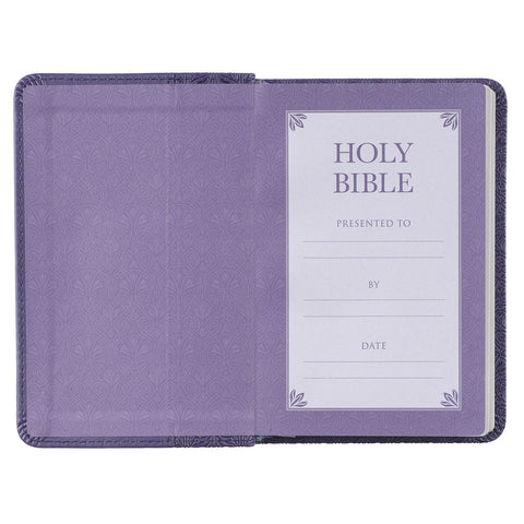 Purple Faux Leather King James Version Mini Pocket Bible