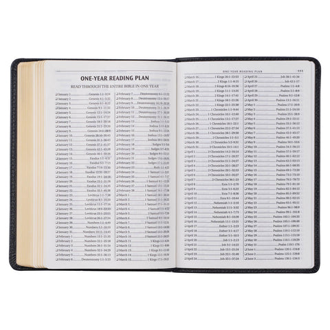 Black Full Grain Leather Compact King James Version Bible