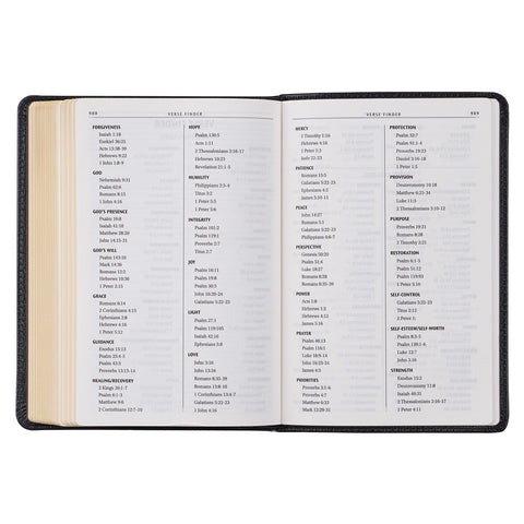 Black Full Grain Leather Compact King James Version Bible