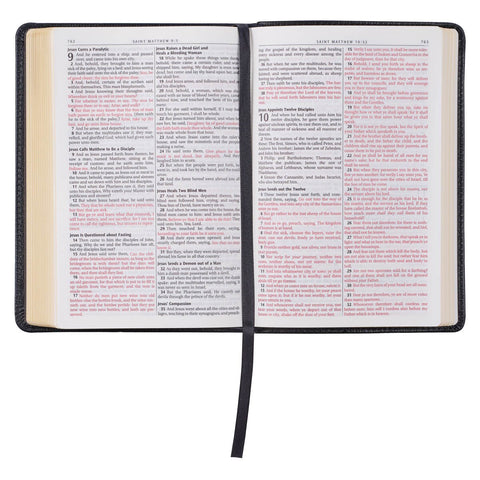 Black Full Grain Leather Compact King James Version Bible