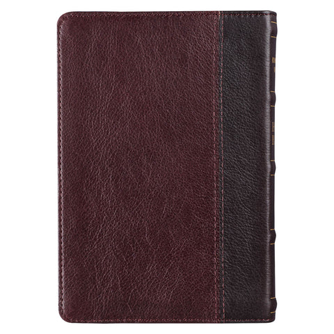 Merlot & Burgundy Two-tone Full Grain Leather Compact King James Version Bible