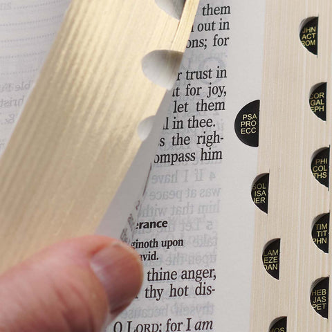 Tawny and Dark Brown Full Grain Leather Giant Print King James Version Bible with Thumb Index