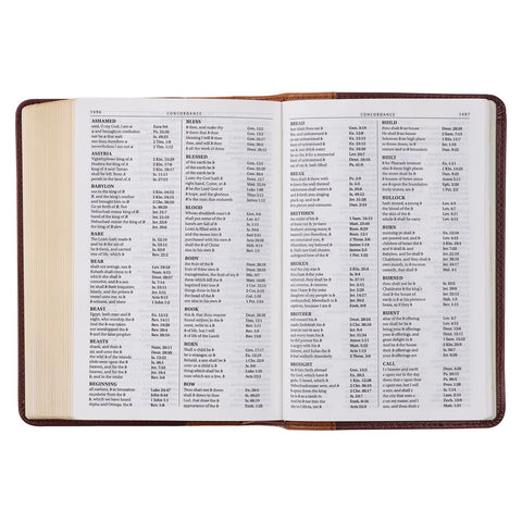 Saddle Tan and Butterscotch Large Print Compact KJV Bible