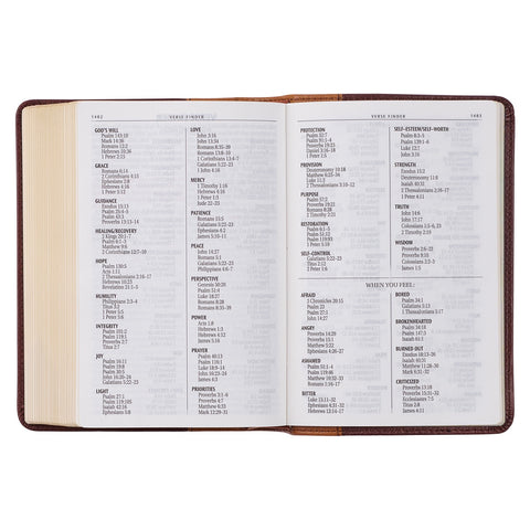 Saddle Tan and Butterscotch Large Print Compact KJV Bible
