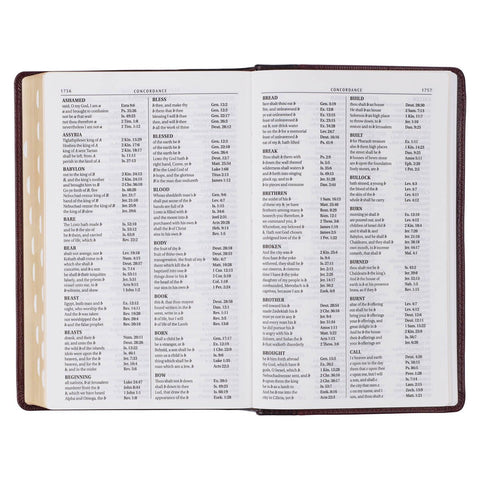 Two-tone Brown Full Grain Leather Giant Print King James Version Bible with Thumb Indexing