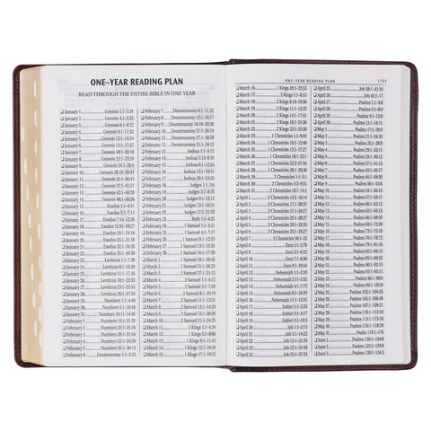 Two-tone Brown Full Grain Leather Giant Print King James Version Bible with Thumb Indexing