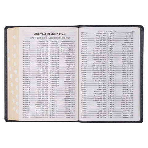 Black Full Grain Leather Large Print Thinline King James Version Bible with Thumb Index