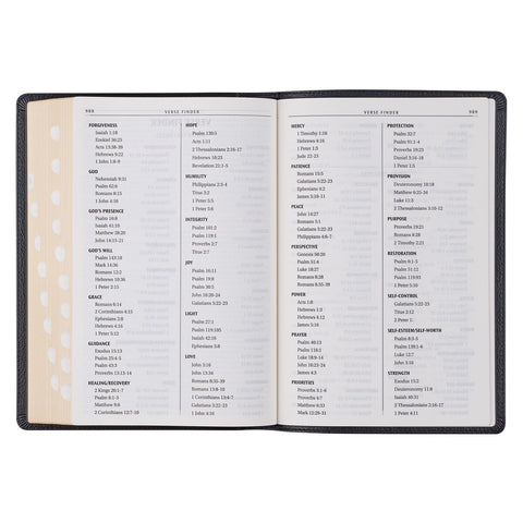 Black Full Grain Leather Large Print Thinline King James Version Bible with Thumb Index