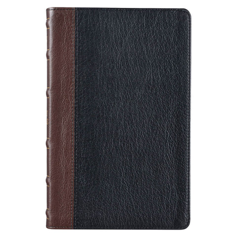 Two-tone Brown and Black Full Grain Leather King James Version Deluxe Gift Bible