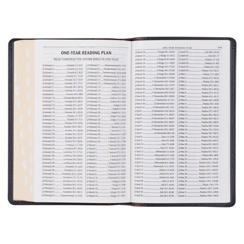 Two-tone Brown and Black Full Grain Leather King James Version Deluxe Gift Bible