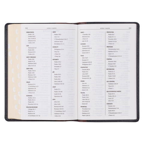 Two-tone Brown and Black Full Grain Leather King James Version Deluxe Gift Bible