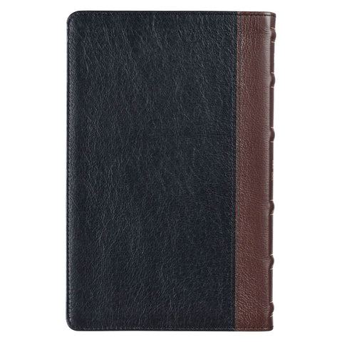 Two-tone Brown and Black Full Grain Leather King James Version Deluxe Gift Bible