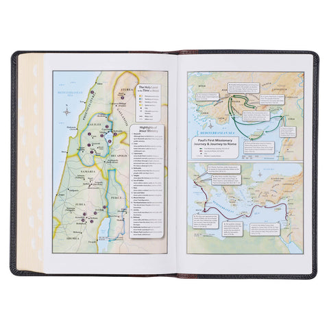 Two-tone Brown and Black Full Grain Leather King James Version Deluxe Gift Bible