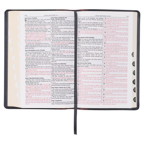 Two-tone Brown and Black Full Grain Leather King James Version Deluxe Gift Bible