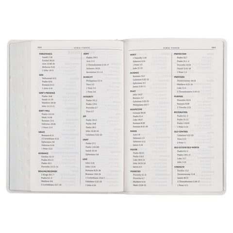 White Faux Leather Large Print Thinline King James Version Bible with Thumb Index