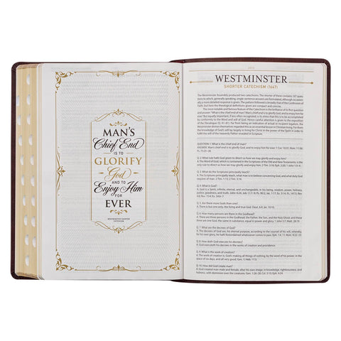 Burgundy Faux Leather Large Print King James Study Bible with Thumb Index